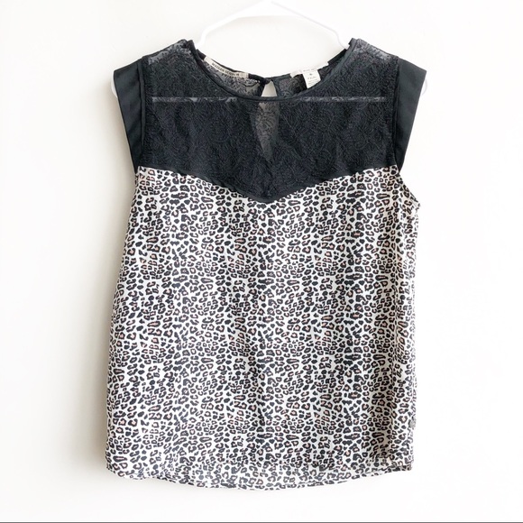 Scotch & Soda Tops - Scotch & Soda Maison Scotch Leopard and Lace Top